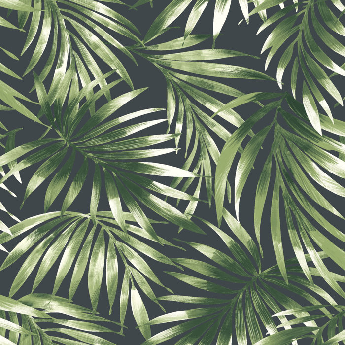 East Urban Home Matte Tapete Elegant Leaves Tropical 10 m x 52 cm